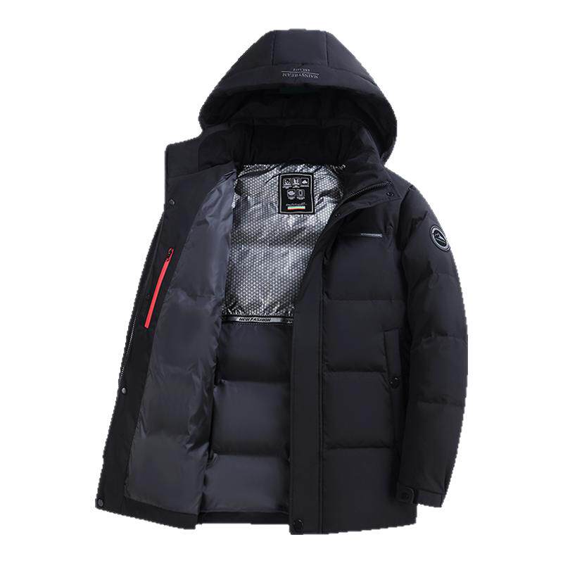 雅鹿爸爸装羽绒服男脱卸帽