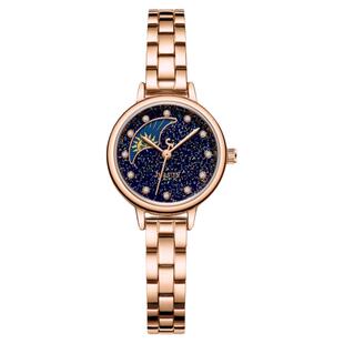 聚利时新款星空钢带手表女韩版简约日月星辰OL高级轻奢女表1157