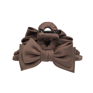 大号抓夹发量多缎面布艺缠绕发抓高级感蝴蝶结发夹韩国优雅气质女