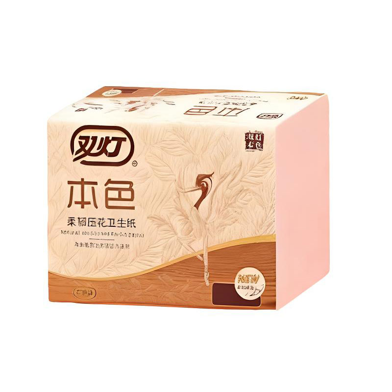 双灯卫生纸208张本色柔韧压花厕纸实惠装家用草纸厕所平板纸正品