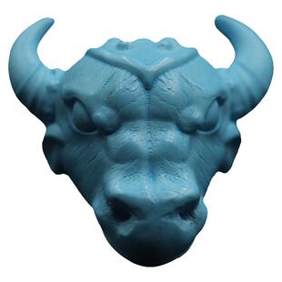 高瓷优化绿松石配件羊头恶灵三通牛头文玩菩提手串配饰背云雕刻件