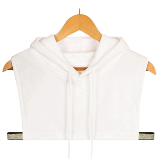 白色卫衣女假帽子内搭假领子卫衣帽纯色百搭毛衣春秋黑色带帽假领