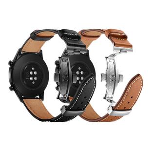 适用华为WatchbudS新款GT4头层牛皮GT3/2蝴蝶扣真皮表带watch3pro new智能手表watch4pro男女荣耀magic2配件