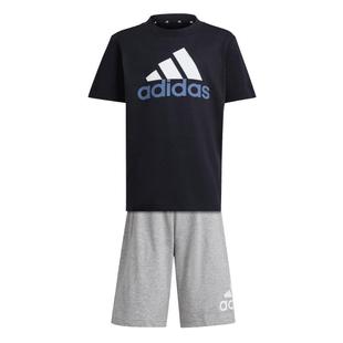 男女小童休闲简约纯棉短袖套装儿童夏季adidas阿迪达斯轻运动