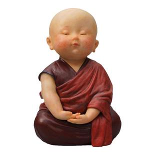 小般若佛像雕塑书桌入户玄关摆件日式新中式禅意艺术家手绘作品