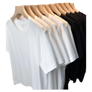 日本纯棉纯色短袖打底衫T恤白色男女体恤纯黑内搭纯白T恤