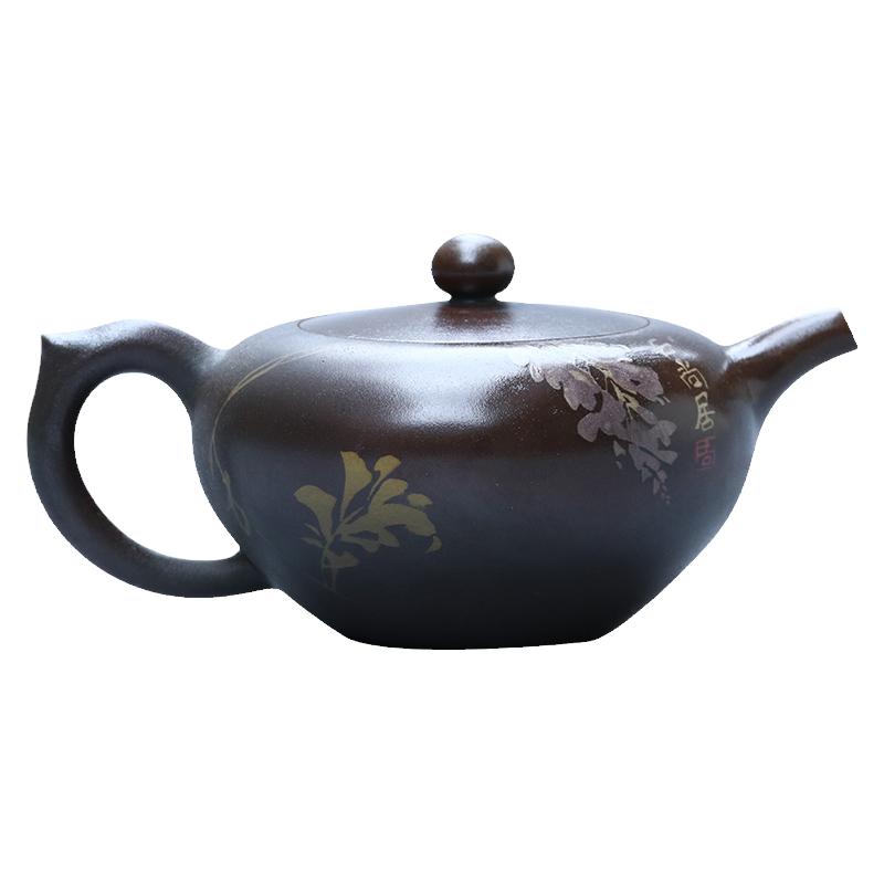 建水陶手工柴烧功夫茶壶泡220ml