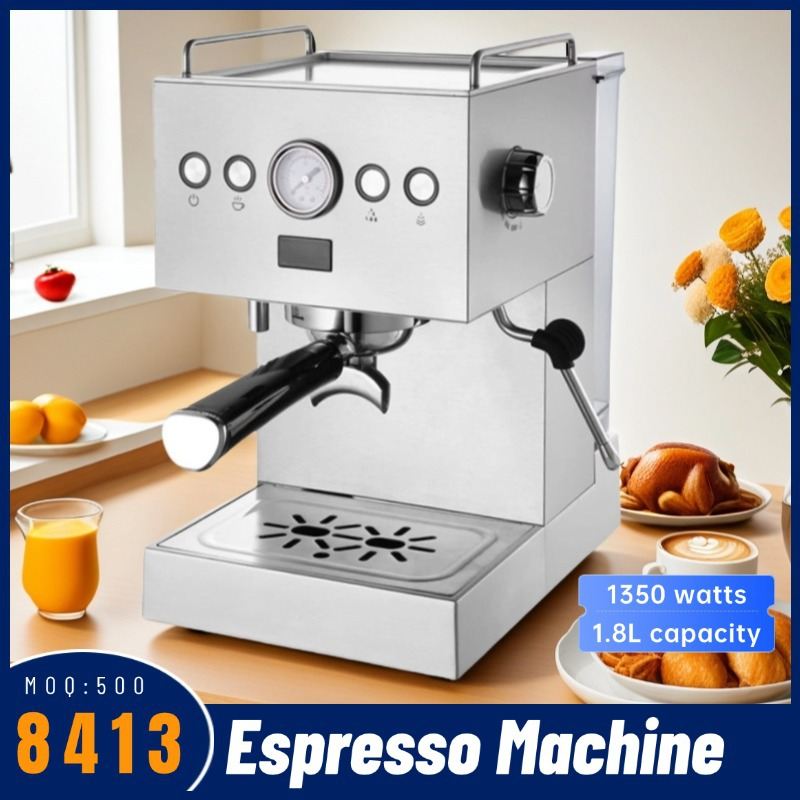 工厂直销家用意式半自动咖啡机出口打奶泡小型奶咖一体