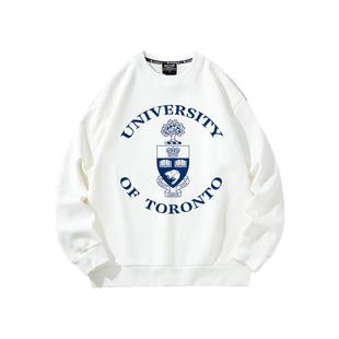 多伦多大学卫衣UT套头University of Toronto 圆领校服加绒定制潮