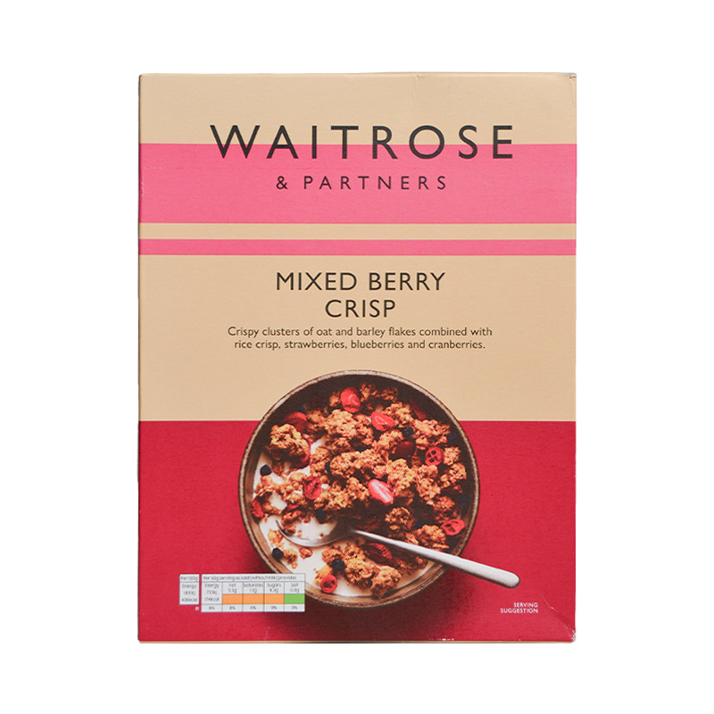 waitrose混合水果莓果酥脆麦片英国进口丰富膳食纤维即食营养早餐