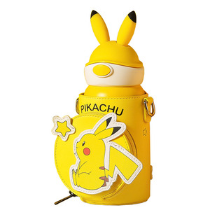 杯具熊皮卡丘保温杯子精灵宝可梦联名比男女孩儿童可达鸭学生水壶