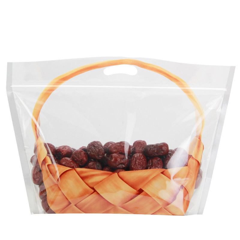 手提透明自立食品塑料手提包装袋