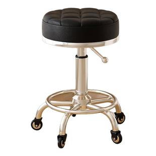 升降转椅圆凳美发美甲椅子美容凳子滑轮理发店椅美容院专用圆凳子