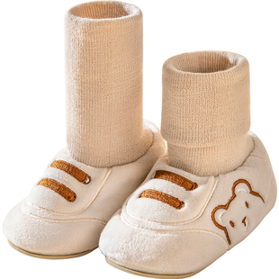 婴儿鞋子秋冬款6-9-12个月学步初生小月龄外出鞋袜男女宝宝0到1岁