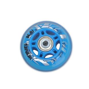 HK溜冰鞋轮子直排轮滑轱辘旱冰鞋配件PU轮透明红蓝粉色无噪音顺滑