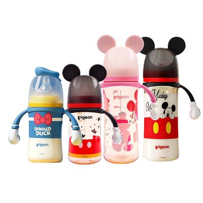 贝亲迪士尼奶瓶唐老鸭米奇PPSU 玻璃宽口径新生儿奶瓶240ml/330ml