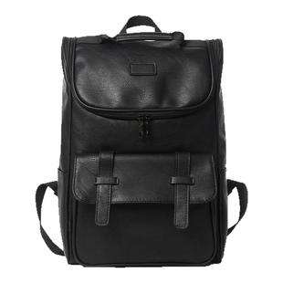 潮牌双肩包男款PU皮质通勤男士高级感16寸电脑背包商务大容量书包