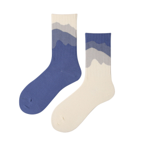 不会丢的袜子 涂鸦艺术AB袜ins潮个性左右脚不对称情侣无骨中筒袜