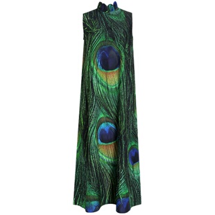 杨丽萍官方原创设计雀云裳民族风新中式风国风印花无袖连衣裙夏秋