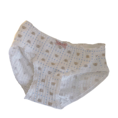 5条装小奶熊～日系可爱全棉内裤女生纯棉女士低腰舒适透气蝴蝶结