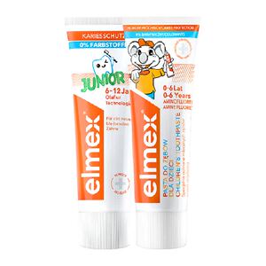 elmex艾美适0-6-12岁儿童牙膏换牙期含氟防蛀50ml+50ml