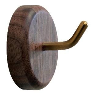 实木挂钩免打孔强力黏贴墙上挂衣架门后挂衣钩玄关钥匙挂架木质架