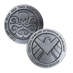 美国漫威神盾局特工硬币 九头蛇纪念章钢铁侠复仇者联盟银币收藏