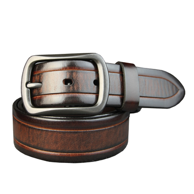 新款复古休闲牛仔青年真皮皮带