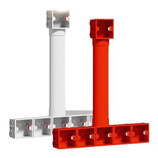 PVC86型电视背景盒 五联影音底盒 背景墙专用预埋盒扁管式 接线盒