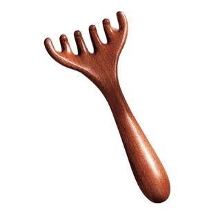 檀木经络按摩梳五爪疏通头部颈纹挠抓头皮头疗宽齿梳养生梳子神器