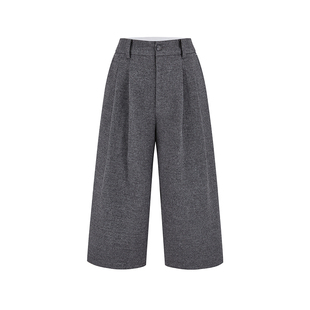 indicia标记2025冬季新款大气高级感时髦高腰阔腿七分裤L2D5KZ283