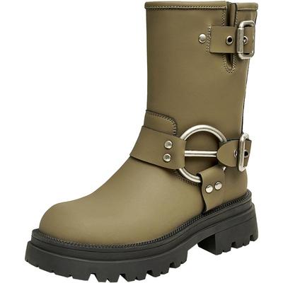 Tata他她厚底中筒骑士靴