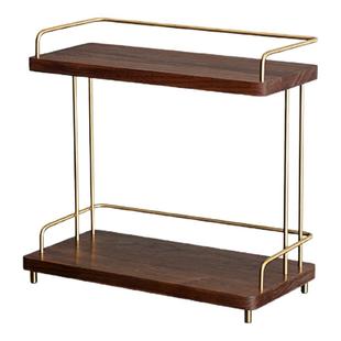 黑胡桃杯子置物架实木高级感咖啡角马克杯收纳架家用水吧双层杯架