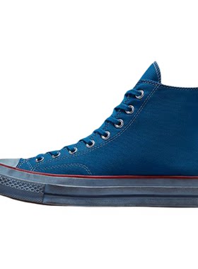 Converse匡威 1970s做旧复古蓝色脏脏鞋高帮男女款帆布鞋 172669C