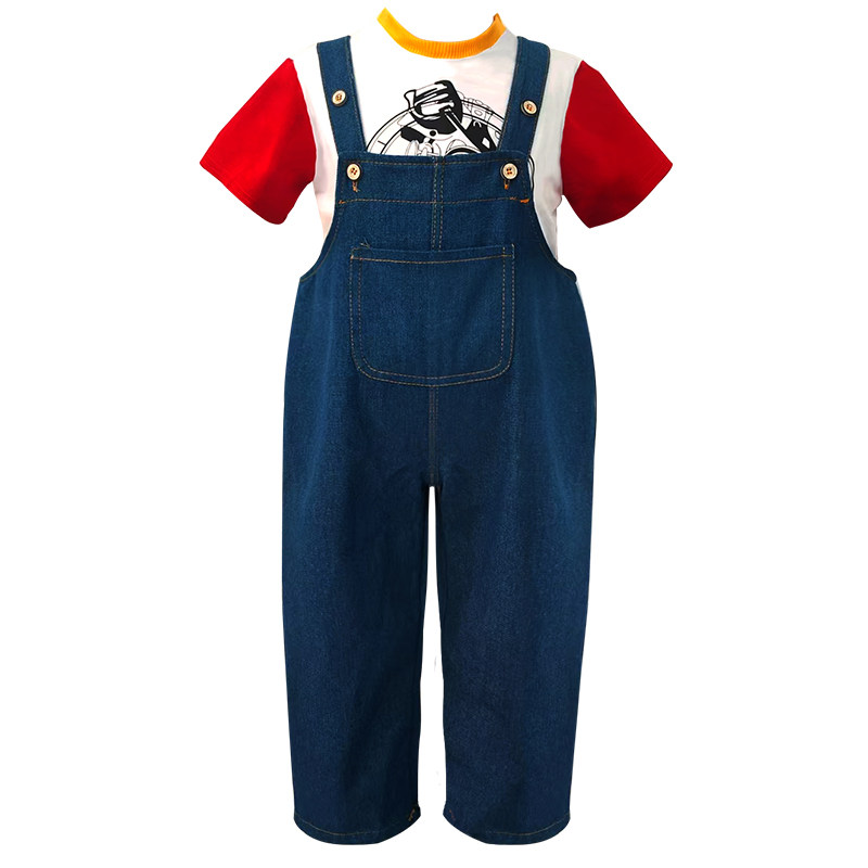 六一儿童阿拉蕾cos服装小学生牛仔背带裤套装运动会啦啦队演出服