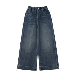 女童加绒牛仔裤一体绒2025新款冬装超好看窄版直筒裤儿童裤子秋冬