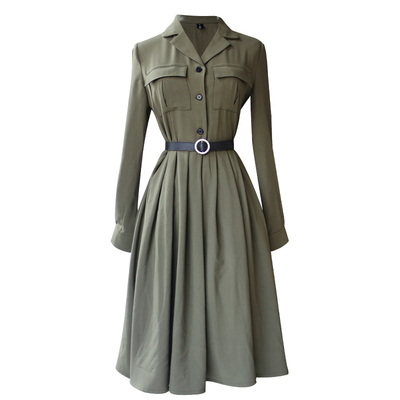 学院风文艺范工装连衣裙春秋季