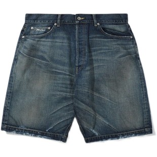 madboys 余文乐mdns21同款皮标水洗牛仔短裤日产潮男