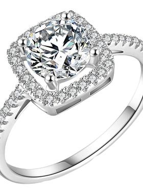 戒指方钻潮流ins925闭口仿真