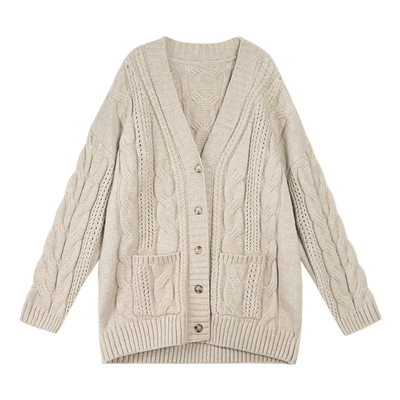 2025秋冬宽松慵懒风针织衫开衫