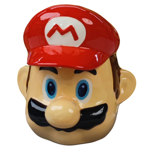 超级玛利奥路易基问号水杯ins风带盖陶瓷盖杯卡通学生马克杯