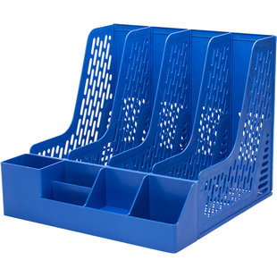 得力三层四联五联文件框塑料文件筐资料架桌面办公文件栏加厚包邮