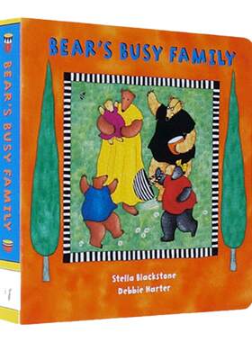 英文原版 Bear's Busy Family 比尔熊忙碌的一家 纸板书 有音频 Barefoot