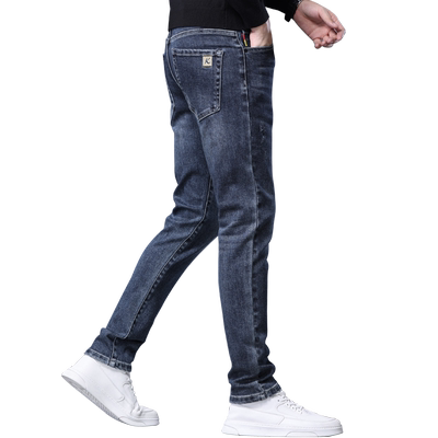 罗蒙男士牛仔裤直筒修身小脚裤