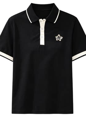 班尼路星星刺绣polo衫女