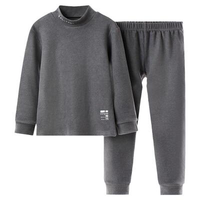 儿童德绒内衣套装保暖半高领