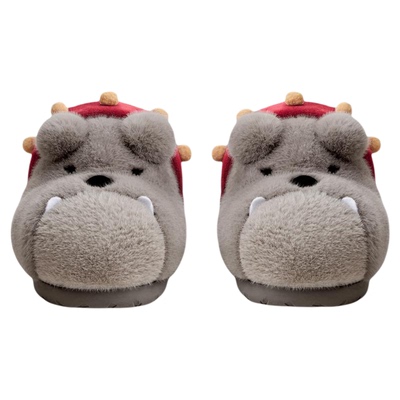 可爱卡通小狗毛毛鞋女冬季居家