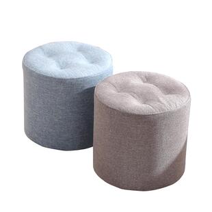 布艺小凳子家用沙发凳软坐圆凳客厅板凳坐墩门口换鞋凳实木椅子