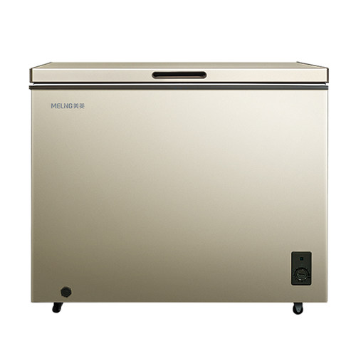 美菱大冰柜减霜家用小型商用大容量冷藏冷冻两用卧式冷柜一级能效