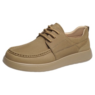 红蜻蜓休闲皮鞋男款工装板鞋软底舒适袋鼠勃肯鞋子男士真皮休闲鞋